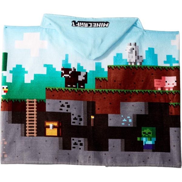 Jay Franco Minecraft Overworld Adventure Hooded Bath/Pool/Beach Towel,Cotton - Image 2