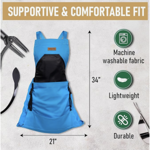 Grampa's Garden Apron - Cross Back Gardening Apron With Pockets For Women & Men | Harvest Apron with Large Kangaroo Pouch