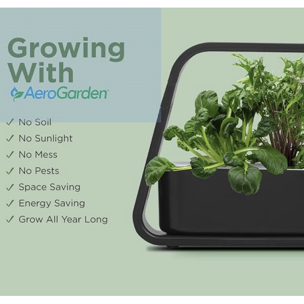 AeroGarden Sprout - Indoor Garden with LED Grow Light, Black - Image 3