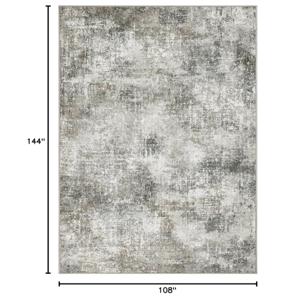 GENIMO Washable Area Rugs for Living Room Bedroom, 9x12 Modern Abstract Non Slip Rug, Low Pile Soft Contemporary Indoor Floor Carpet Cover for Dining Room Kitchen, Slate - Image 2