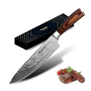 Astercook Chef Knife, 8 Inch Professional Kitchen Chef Knife, German High Carbon Stainless Steel Ultra Sharp Knife, Chefs Knives with Ergonomic Handle and Gift Box